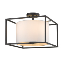 Golden Canada 2243-SF BLK-MWS - Golden Lighting Manhattan 3-light Semi-Flush Mount in Matte Black